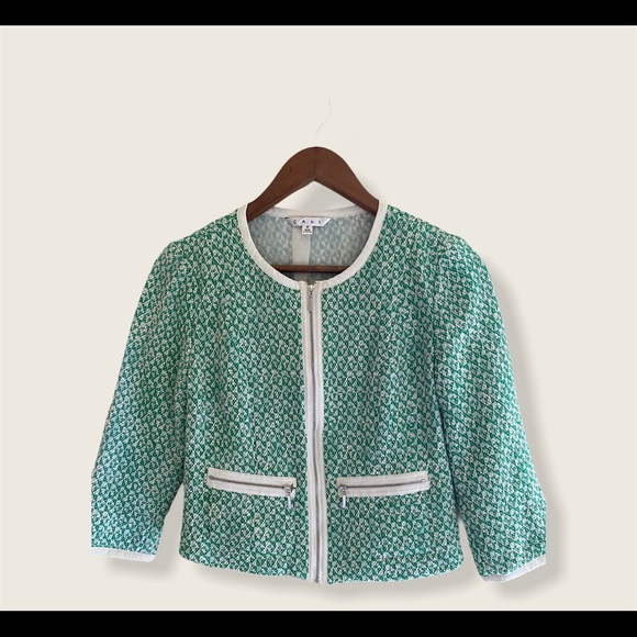 CAbi Clover Tweed Green Jacket - Picture 8 of 8